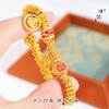 Pulsera Pu Zuo Jiu Amarilla Dios de la Riqueza Martillo Bolsa con Cierre Envuelto Nuevo Chino Ajustable Joyería para Mujeres