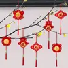 Decoración Ambiente de Año Nuevo 2026 Año Nuevo Chino Carácter de la Fortuna Año del Caballo Adornos Colgantes Festival de Primavera Decoraciones de Plantas Verdes para Interiores