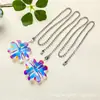 Ab Color Forma de Corazón Estrella Cadena Larga de Malla Ab Color Cadena de Cuentas de Cristal Cadena de Tirar Colgante de Ventilador Americano Suministro de Comercio Exterior