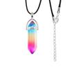 Desejo pedra natural hexagonal pilar pingente europeu e americano moda natural cristal hexagonal pilar bala pilar hexagonal colar
