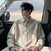 Camisa blanca de manga larga estilo Hong Kong para hombre, primavera y otoño, algodón puro, moderna, retro, chaqueta tipo camisa de trabajo, top de talla grande para hombre