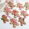 Nuevo Colgante de Hombre de Jengibre de Arcilla Blanda Colgante para Árbol de Navidad Lindo Hombre de Jengibre Decoración Navideña Colgante Retro Pintado a Mano