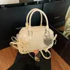 Bolsa Boston para Mujer 2025 Nuevo Estilo Simple y Versátil Nicho Bolso Cruzado con Lazo Bolso de Hombro Casual Bolso de Bowling