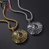 Moderna Cadena Estilo Antiguo Tai Chi Yin Yang Ocho Trigramas Grandes Acero Inoxidable Accesorios Más Vendidos Cadena Unisex de Acero Inoxidable Joyería Hip-Hop