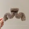Pinza de garra con lazo de estampado de leopardo marrón para mujer, pinza de tiburón estilo Maillard para recogidos, accesorio para el cabello de otoño e invierno