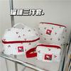 Bolsa de Maquillaje Cherry Cat de Gran Capacidad Estilo ins Bolsa de Almacenamiento Linda Bolsa Portátil para Estudiantes para Papelería Bolsa de Aseo Portátil