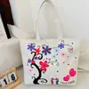 Bolso de Hombro Nuevo Estampado, Bolso de Lona para Mujer de Mano, Bolso Tote Estilo Coreano de Gran Capacidad, Bolso Artístico para Estudiante