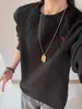 Sudadera Bordada de Retazos Blanca y Gris para Hombre, Temporada de Otoño e Invierno, Forrada de Felpa, Hombro Normal, Manga Larga, Top Base Casual Holgado para Hombre