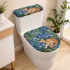 Funda de Inodoro de Tela de Mármol con Flores de Plantas Transfronterizas Juego de 2 Piezas Cubierta Protectora de Baño para el Hogar Fabricante Venta al por Mayor