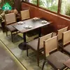 Juego de Mesa y Sillas para Restaurante Famoso en Internet Estilo Montaña, Sillas de Madera Maciza para Restaurante de Cocina Fusión, Mesa y Sillas para Restaurante de Té para Uso Comercial