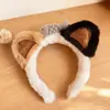 Tiara Fofa de Gato de Desenho Animado com Orelhas para Mulheres 2025 Nova Tiara de Peixe de Pelúcia Acessório de Cabelo com Faixa Larga