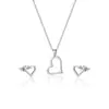 Set de Collar y Pendientes de Acero Inoxidable de Larga Duración, Nueva Moda Europea y Americana Joyería con Colgante de Nudo de Amor para Mujeres
