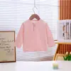 Nuevo pijama de algodón para bebé de otoño para niños de 0 a 3 años, simple, transpirable, cómodo, solo top, hipoalergénico y suave
