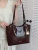 Bolso tote retro Maillard transfronterizo para mujer, nuevo modelo principios de otoño 2026, simple de gran capacidad para el trabajo y los desplazamientos