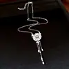 Conjunto de brincos e colar de flor de zircônia com pino de prata banhado a ouro real 18k, joias de design vintage de luxo leve de alta qualidade