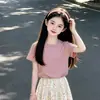 2026 Novo Estilo Conjunto de Duas Peças Saia Floral de Manga Curta Doce para Meninas de Idade Média e Grande Conjunto Casual de Verão para Meninas