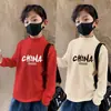 Y2328 # Camiseta Básica de Cuello Alto para Niños Manga Larga Otoño e Invierno 2025 Nuevo Estilo Top Térmico de Terciopelo por Ambos Lados