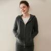 Novo Cardigã de Cashmere com Capuz Feminino Suéter de Tricô Solto Jaqueta com Capuz de Tricô Top Elegante Outono e Inverno para Mulheres