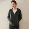 Nuevo Cárdigan de Cachemira para Mujer con Capucha Suelto de Punto Chaqueta Sudadera de Punto Otoño e Invierno Top Elegante para Mujer