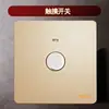 Panel de interruptores placa grande oro interruptor de pared enchufe 16A hogar USB 2-3 clavijas 5 orificios enchufe de cinco orificios