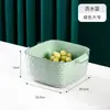 Cesta de Drenaje Engrosada de Doble Capa para Hogar, Cocina, Sala de Estar, Cesta de Drenaje de Doble Capa, con Doble Asa, Resistente a Caídas, Plato para Filtrar Agua, Recipiente para Frutas