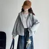 Chaqueta sudadera con capucha para niñas, nuevo estilo primavera y otoño, cárdigan casual con cremallera para niñas de secundaria, top de moda