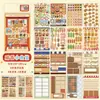Livro de Adesivos Xinmo Estilo Pixel para Armazenamento e Alívio de Estresse, Adesivos de Cena de Miniatura de Sobremesas e Comida, Cena de Animais Fofos
