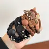Gomas para el Cabello Color Café para Niñas, Cola de Caballo Alta Semi-Atada o Completamente Atada, Bandas Elásticas para el Cabello Melard, Anillos Elásticos de Alta Elasticidad para Niños Niñas