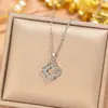 Artículo Popular Transfronterizo: Collar de Moda Personalizado de Cobre con Circonita Exquisita para Mujer, Cadena para Clavícula Versátil de Nicho Lujo Ligero No Descolorante