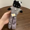 Original Otoño e Invierno Nuevo Cuero Negro Felpa Kt Visón Vestido Gato Gatito de Piernas Largas Muñeca Llavero Bolsa