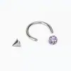 Varilla de Acero Inoxidable 304, Aro para Labio de Acero de Titanio Full Diamante Estrellado y Deslumbrante, Clavo para Hélice Auricular, Joyería para Piercing Hot Girl Recubierta Precio de Mayoreo