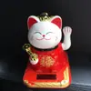2018 Gato da Sorte Solar Boneca Enfeites de Carro Desenho Animado Acenando Gato de Bênção Decoração de Carro Primeira Geração de Cabelo