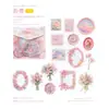 Paquete de Pegatinas PET Momo Lámina Dorada, Diseño Floral al Óleo, Estilo Artístico Retro, Decoración para Diario DIY, Collage para Guka
