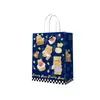 Bolsa de Papel Kraft Bolsa Portátil Diseño Oso Tostado Bolsa de Regalo Horneado Café Catering Bolsa para Llevar Té con Leche