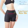 Shorts de Segurança Sem Costura de Seda Gelada para Mulheres, Verão Fino Anti-Exposição Sem Enrolar Cintura Alta Elástico Controle de Barriga Shorts de Três Pontos de Segurança