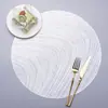 Estilo Escandinavo Pvc Recortado Estampagem a Quente Jogo Americano Mesa de Jantar Tapete de Mesa Impermeável Tapete de Mesa Redondo Jogo Americano Ocidental Tapete Decorativo para Casa Transfronteiriço