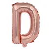 Decoração de Aniversário Casamento Versão Americana Balões de Filme de Alumínio com Letras 16 polegadas Letras A-Z Balões de Folha de Alumínio Rose Gold Atacado
