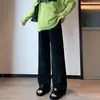 Pantalones de maternidad para primavera y verano, pantalones anchos holgados y elegantes, pantalones rectos casuales de talla grande que no aprietan la barriga, con forro de felpa para primavera y otoño