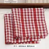 Tela a Cuadros Roja Retro Coreana Encaje Lazo para el Cabello Material para Manualidades Pasador Hecho a Mano Accesorios para Diadema
