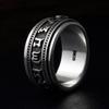 Ciervo Fugui plata s925 mantra de seis palabras Granate anillo popular para hombre plata tailandesa anillo giratorio anillo masculino de moda