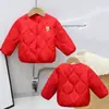 Chaqueta Corta de Algodón para Niños Niños y Niñas Ropa Exterior Gruesa y Cálida Bordado de Dibujos Animados Chaqueta Acolchada de Algodón Otoño e Invierno Capa Interior Chaqueta para Bebé
