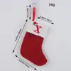 Port Love Meia de Natal Clássica com Letra Vermelha Meia de Natal Tricotada em Lã Decoração de Pingente Festivo de Natal