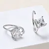 Ear Cuff Cuadrado de Circonita de Estilo INS Transfronterizo Europeo y Americano para Boda, Pendiente de Cobre Chapado en Oro Real de 18K de Alta Calidad para Mujer