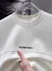 Moletom Masculino Tendência com Forro de Lã Outono e Inverno Pesado Gola Redonda Solto Simples Versátil Estampado Manga Longa