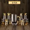 Juego de Copas de Vino Blanco Zodiaco Dispensador de Vino para el Hogar Juego de Vino Chino de Alta Gama 12 Copas Pequeñas Bala Una Copa
