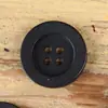 De Aba Larga, Marrom Liso e Preto, Acabamento Leve Suave, Estilo Minimalista, Jaqueta Grande Vintage, Cardigã de Lã, Decorado com Botões Naturais de Frutas
