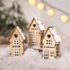 Mingguan Produto Novo Transfronteiriço Casa Pequena de Natal Pequenos Enfeites Criativos de Madeira Pingentes Decorações de Natal Presentes