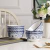 Louça de Mesa de Porcelana Azul e Branca Chinesa, Tigelas e Pratos de Cerâmica, Pratos com Cor Sob Esmalte, Tigelas e Pratos de Cerâmica, Conjunto Completo de Tigelas para Comer, Pratos de Frutas, Pratos de Peixe