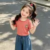 2026 nueva camiseta de verano fresca para niños de manga corta para niña bebé versátil casual ropa para exteriores top de dibujos animados