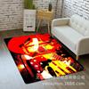 Alfombra cuadrada de franela para el hogar, sala de estar, alfombra con estampado completo de guitarra, suministro transfronterizo, fabricantes de tapetes en stock